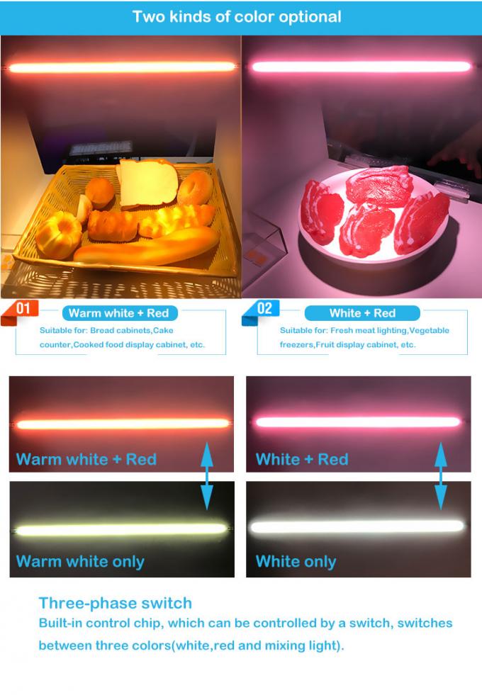 Trung quốc nhà máy chuyên nghiệp 220 v led tươi ánh sáng tươi sáng cho siêu thị thịt tươi dẫn trường hợp chiếu sáng